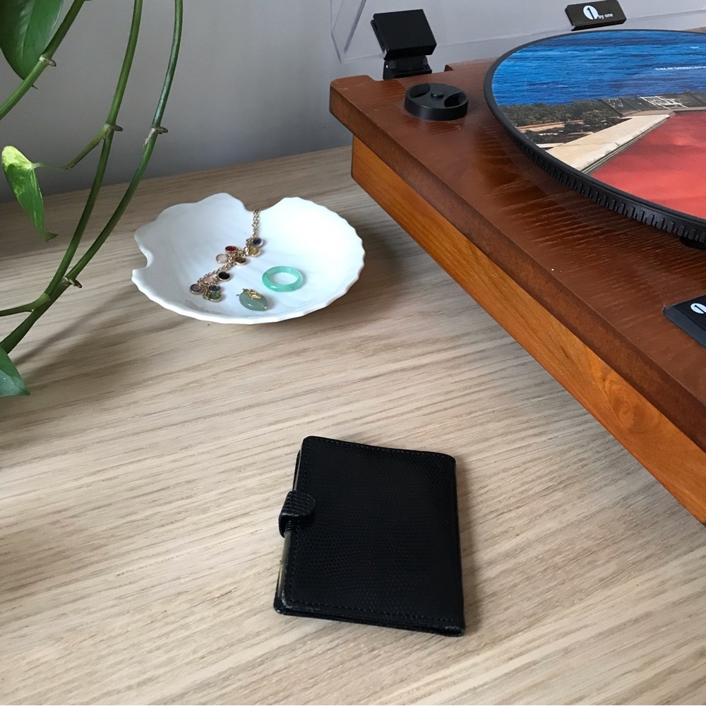 Adorable Mini Vintage Black Leather Card & Notebook Wallet